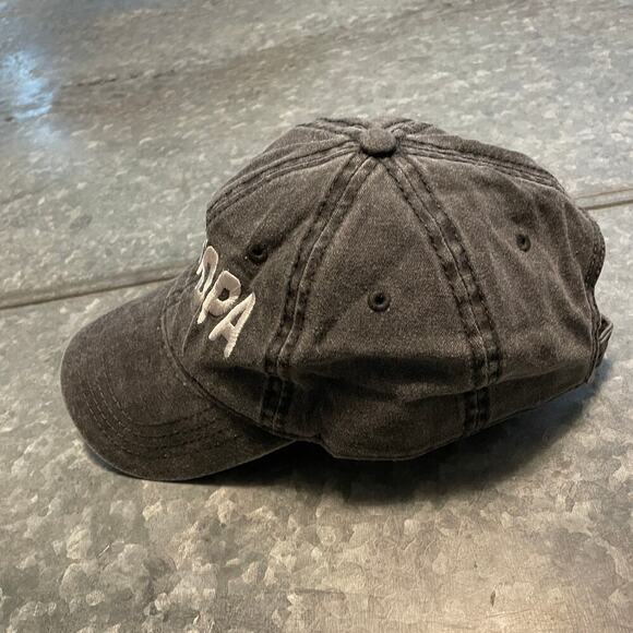 Grandpa Embroidered Hat Baseball Cap Cotton Gray Black Vintage Spellout - Picture 5 of 10